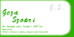 geza szopri business card
